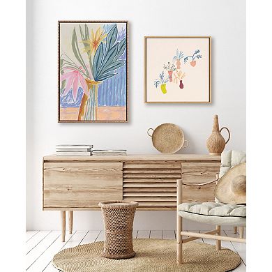 Sylvie Beaded August Bouquet Framed Canvas by Kate Aurelia Holloway