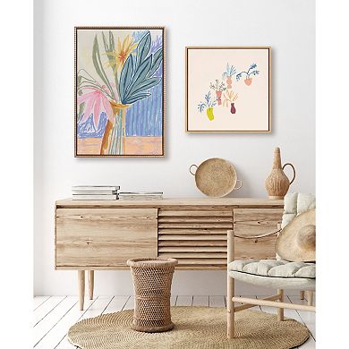 Sylvie Beaded August Bouquet Framed Canvas by Kate Aurelia Holloway