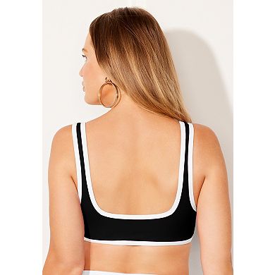 Swimsuits for All Women's Square Neck Longline Bikini Top