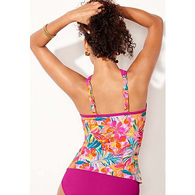 Swimsuits for All Women's Crisscross High Neck Tankini Top