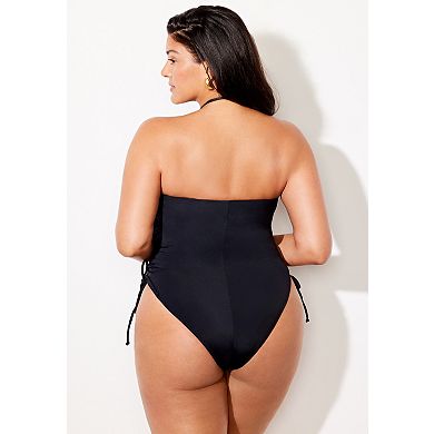 Swimsuits for All Women's Essential Bandeau Adjustable One Piece
