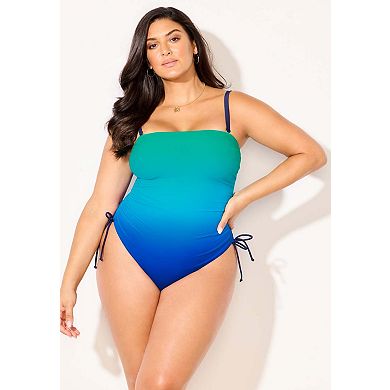 Swimsuits for All Women's Bandeau Adjustable One Piece