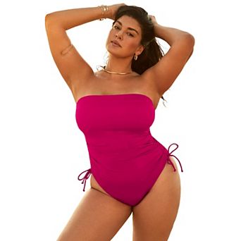 Swimsuits for All Women's Bandeau Adjustable One Piece
