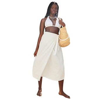 Swimsuits for All Women's Crinkle Pleat Wrap Skirt Cover Up