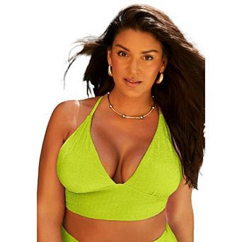 Swimsuits for All Women's Longline Sparkle Bikini Top