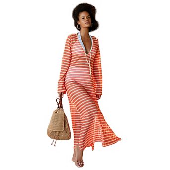 Swimsuits for All Women's Lightweight Crochet V-Neck Dress Cover Up