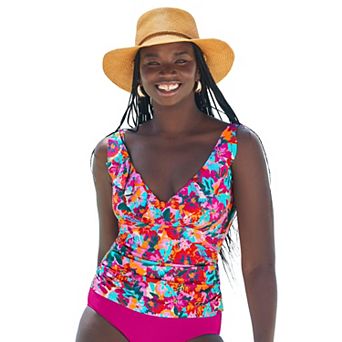 Swimsuits for All Women's Ruffle V-Neck Tankini Top