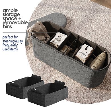 StorageBud Oval Ottoman with Storage for Living Room