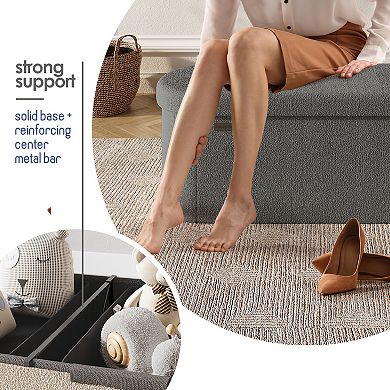 StorageBud Oval Ottoman with Storage for Living Room