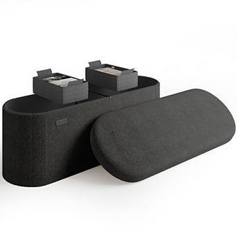 StorageBud Oval Ottoman with Storage for Living Room