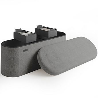 StorageBud Oval Ottoman with Storage for Living Room