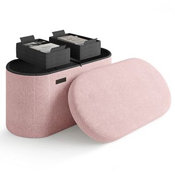 StorageBud Oval Ottoman with Storage for Living Room