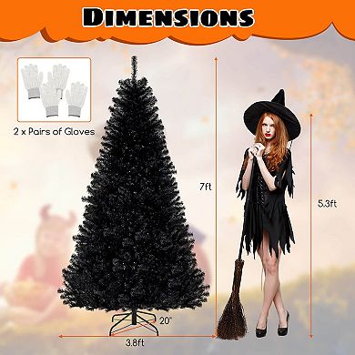Costway 6/7/8' Halloween Tree Artificial Decoration Tree with 758/1040/1408 Branch Tips