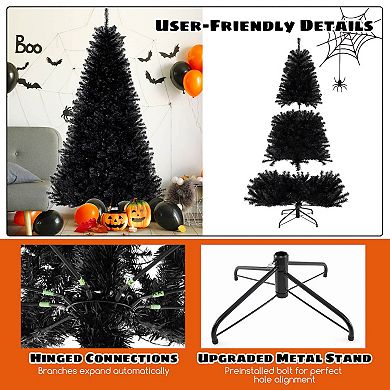 Costway 6/7/8' Halloween Tree Artificial Decoration Tree with 758/1040/1408 Branch Tips