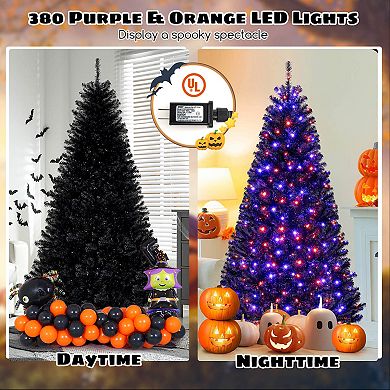 Costway 6/7/8' Halloween Tree Artificial Decoration Tree with 758/1040/1408 Branch Tips