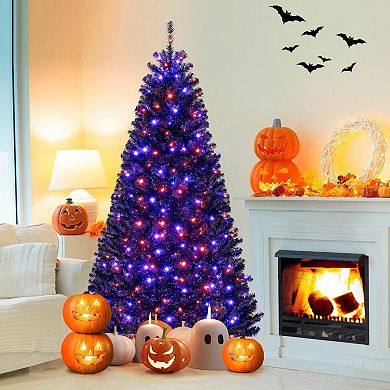 Costway 6/7/8' Halloween Tree Artificial Decoration Tree with 758/1040/1408 Branch Tips