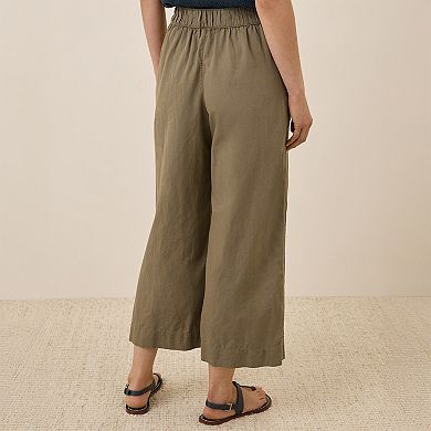 Canopy Linen Blend Pleated Trouser Made With Organic Cotton