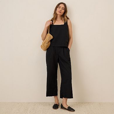 Canopy Linen Blend Pleated Trouser Made With Organic Cotton