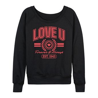 Women's Love U Forever & Always Collegiate French Terry Long Sleeve Tee