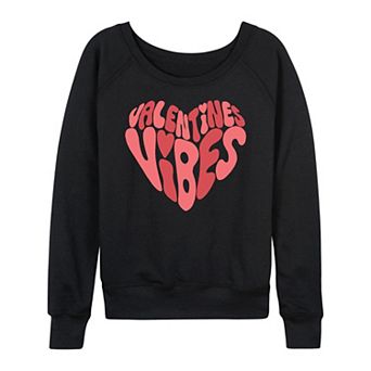 Women's Valentines Vibes French Terry Long Sleeve Tee