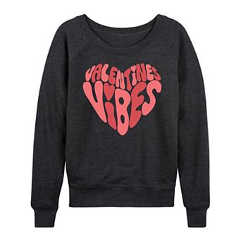 Women's Valentines Vibes French Terry Long Sleeve Tee