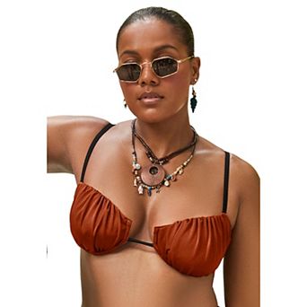 Swimsuits for All Women's Shirred Underwire Bikini Top