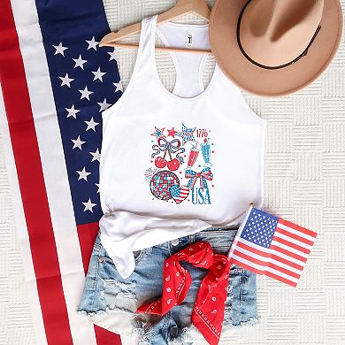 Simply Sage Market Patriotic Disco Collage Racerback Tank