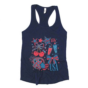 Simply Sage Market Patriotic Disco Collage Racerback Tank