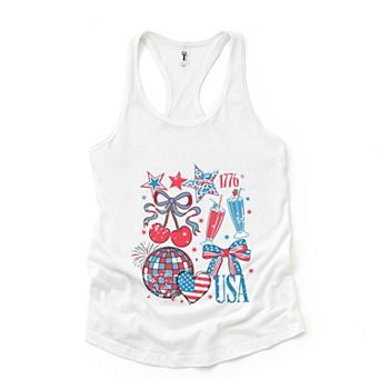 Simply Sage Market Patriotic Disco Collage Racerback Tank