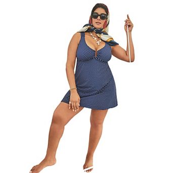 Swimsuits for All Women's U-Neckline Swimdress