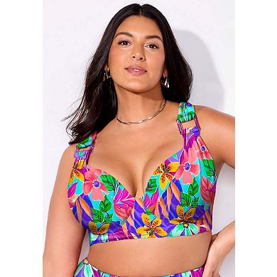 Swimsuits for All Women's Bra Sized Ring Strap Bikini Top