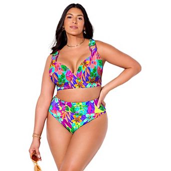 Swimsuits for All Women's Bra Sized Ring Strap Bikini Top