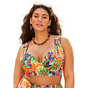 Swimsuits for All Women's Bra Sized Ring Strap Bikini Top