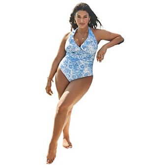 Swimsuits for All Women's Ruffle V-Neck One Piece Swimsuit