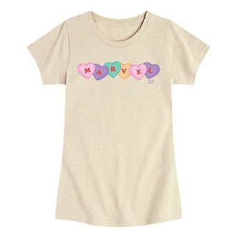 Girls 7-16 Marvel Candy Hearts Logo Graphic Tee
