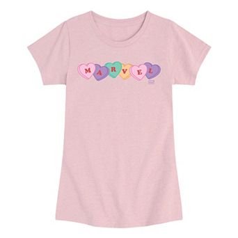 Girls 7-16 Marvel Candy Hearts Logo Graphic Tee