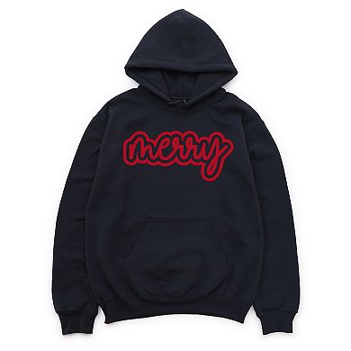 Merry Outline Puff - Women's Graphic Hoodie