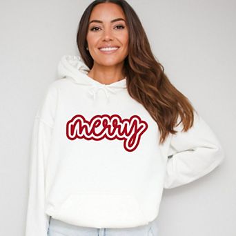 Merry Outline Puff - Women's Graphic Hoodie