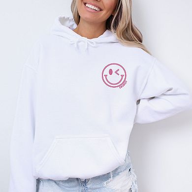 S.W.Smiley Embroidered Smiley Face Outline - Women's Graphic Hoodie