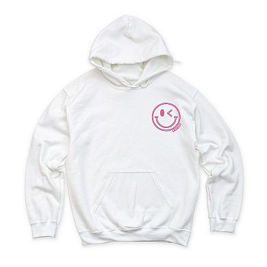 S.W.Smiley Embroidered Smiley Face Outline - Women's Graphic Hoodie