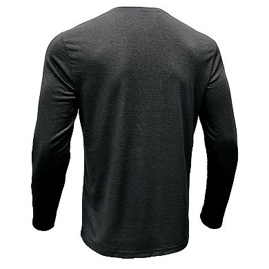 Men's Long Sleeve Henley Shirt Button Placket Round Neck T Shirt Top