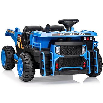 Heavy Duty 24V Kids Dump Truck, 110LBS Capacity with Iron Frame, 2-Seater Remote Control 4WD Vehicle