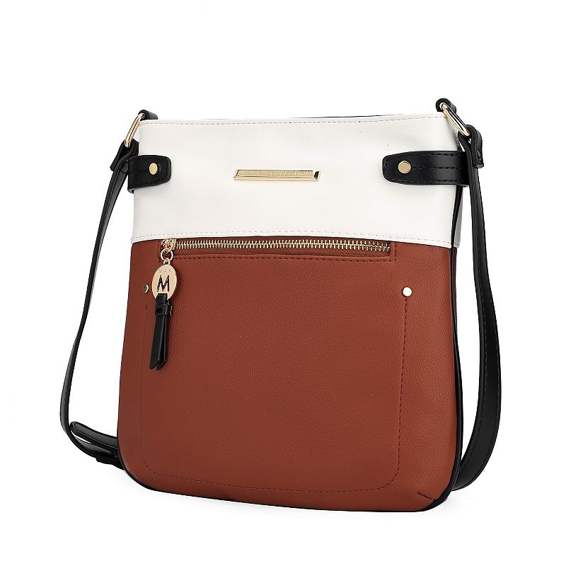 MKF Collection Camila Faux Leather Crossbody Bag, Red Black