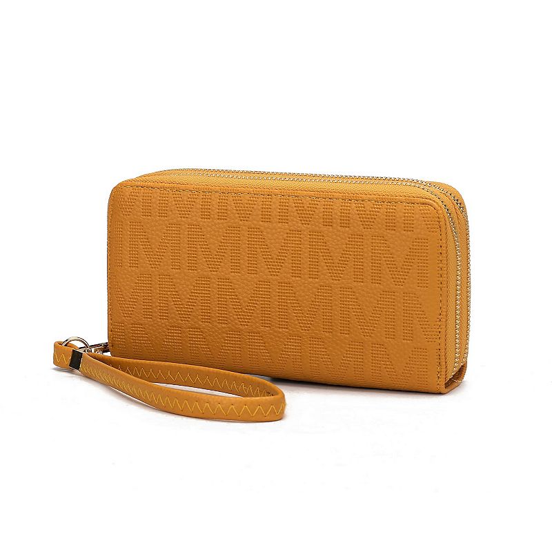 MKF Collection Lisbette Embossed M Signature Wallet, Yellow