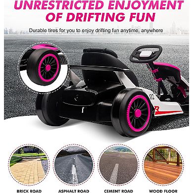 Electric Drift Go Kart for Kids, Go Kart with 200W Dual Motor & 7AH Battery, 8.1MPH Max Speed