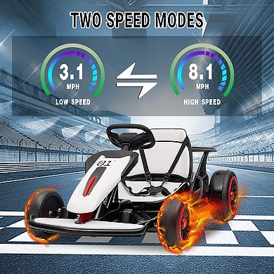 Electric Drift Go Kart for Kids, Go Kart with 200W Dual Motor & 7AH Battery, 8.1MPH Max Speed