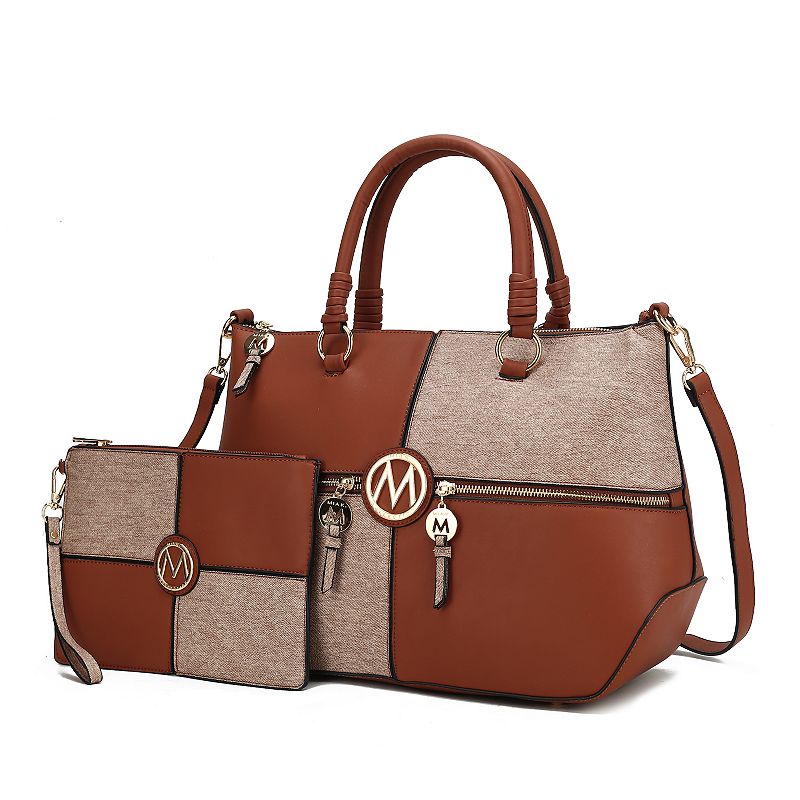 MKF Collection Maji Faux Leather Satchel Bag & Wristlet 2-pc. Set, Red