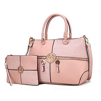 MKF Collection Maji Faux Leather Satchel Bag & Wristlet 2 pc Set