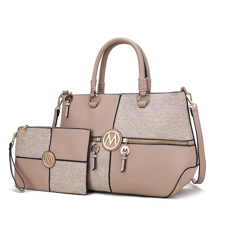 MKF Collection Maji Faux Leather Satchel Bag & Wristlet 2-pc. Set, Brown