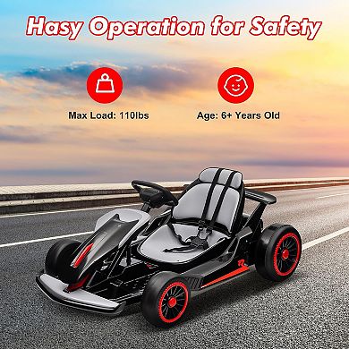 Electric Drift Go Kart for Kids, Go Kart with 200W Dual Motor & 7AH Battery, 8.1MPH Max Speed